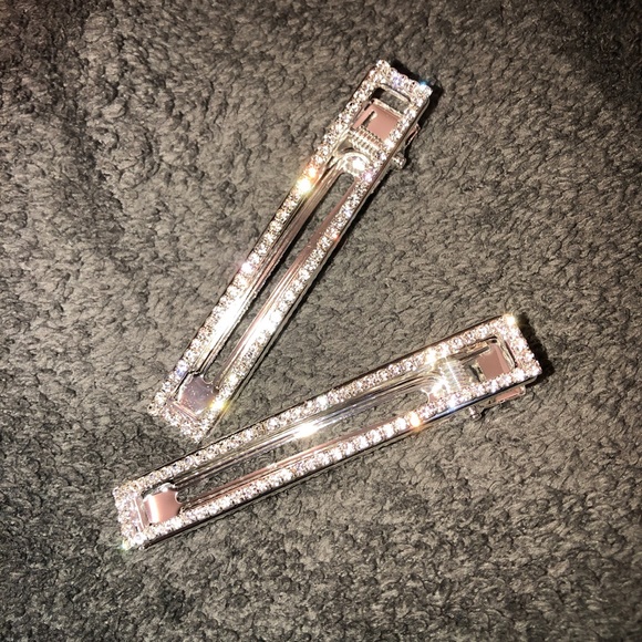JUMBO Crystal Hair Clips Set of 2 - Picture 2 of 2